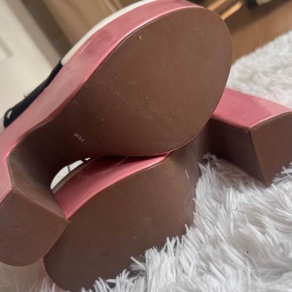 Dolls Kill sugarbaby sugarthrillz Black and Pink heart Oxford Platform Shoes - Picture 2 of 6